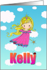 Birthday Card - Kelly Name - Fairy Princess in Clouds card