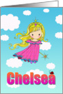 Birthday Card - Chelsea Name - Fairy Princess in Clouds card