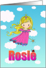 Birthday Card - Rosie Name - Fairy Princess in Clouds card