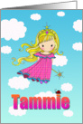 Birthday Card - Tammie Name - Fairy Princess in Clouds card