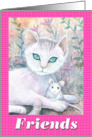 Friendship, Cat and Mouse - Illustrated card
