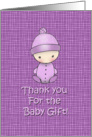 Thank You for the Baby Gift - Cute Baby Card - Purple card