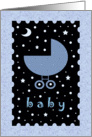 Baby Shower Card for boy Baby - Cute Baby Buggy card