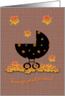 Fall Autumn Baby Carriage Congratulations on your New Baby card