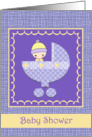 Baby Shower Invitations - Spring Colors Purple and Yellow - Boy or Girl card