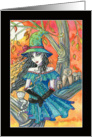 Witch Card, Owls, Cat - Molly Harrison Fantasy Art card
