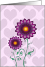 Get Well - Feel Better - Purple Flowers and Hearts card