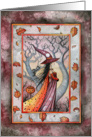 Autumn Equinox - Witch and Cat by Molly Harrison card