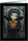 Halloween Card - Big Eye Vampire with Jack-o-Lantern card