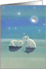 Blank Card - Cute Polar Bears in Snow card