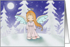 Angel by Moonlight Christmas Card