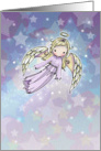 Christmas Angel Card - Little Lavender Angel in Stars card