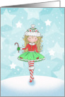 Christmas Card - Little Girl with Candycane card