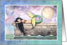 Thinking of You - Beautiful Mermaid in Watercolor card