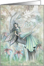 Blank Card - Pretty Pastel Fairy in Garden card