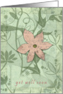 Get Well Soon - Retro Grunge Flower with Floral Designs card
