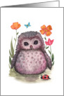 Blank Card - Cute Baby Owl and Ladybug card