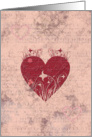 Valentine Card - For Sweetheart - Vintage Floral Heart card