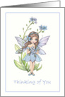 Tninking of You Card - Cute Forget-Me-Not Flower Fairy card