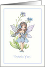 Thank You Card - Cute Forget-Me-Not Flower Fairy card