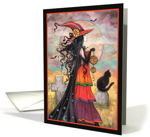 Witch Way - Halloween Witch and Black Cat card (1160070)