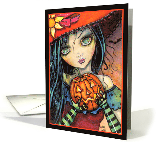 Little Witch - Halloween Witch and Jack-o-Lantern card (1160082)
