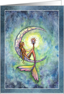 Mermaid Moon Watercolor Fantasy Art by Molly Harrison card