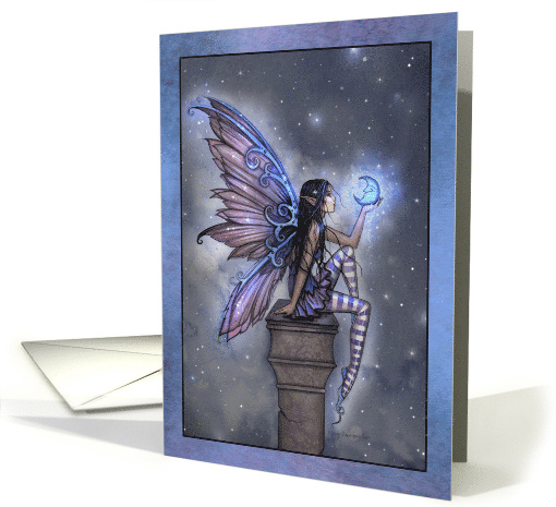 Little Blue Moon Fairy Fantasy Art by Molly Harrison card (1635472)