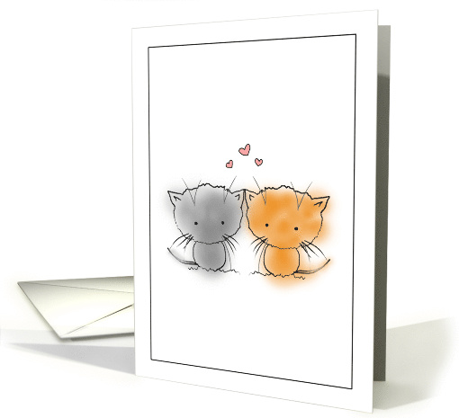 Happy Anniversary Card Two Cats and Hearts card (1635478)