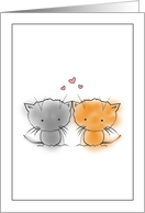 Happy Anniversary Card Two Cats and Hearts card