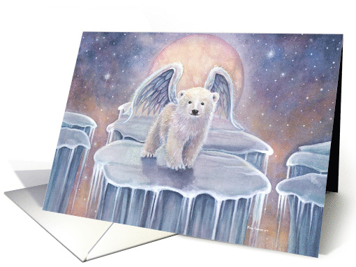 Arctic Angel Polar Bear Painting Happy Holidays card (1635702)