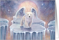 Arctic Angel Polar Bear Painting Happy Holidays card