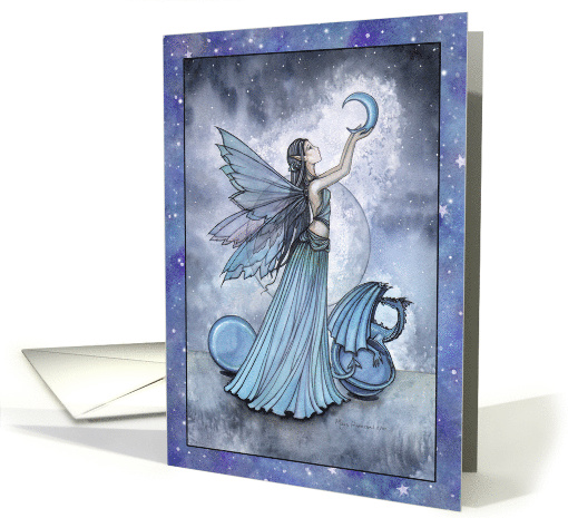 Fairy and Dragon Blank Card Any Occasion by Molly Harrison Art card