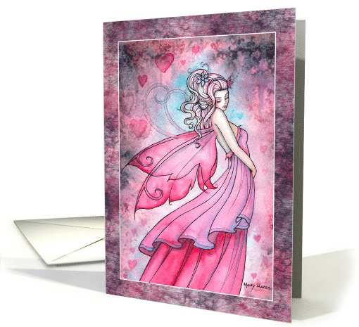 Fairy of Love Pink Hearts - Valentine Card by Molly Harrison card