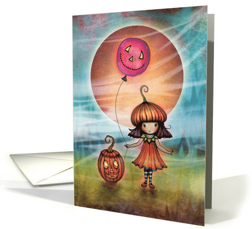 Cute Little Halloween Girl Happy Halloween card (1637736)