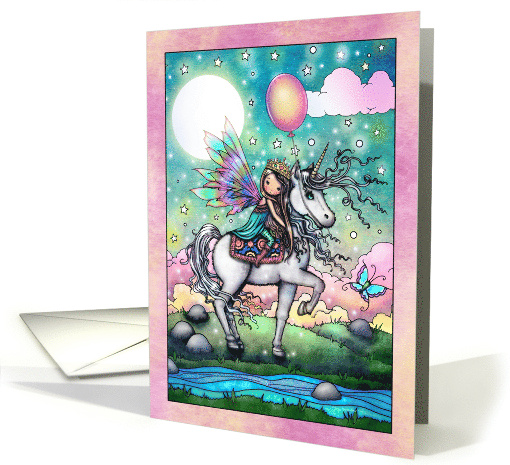 Fairy Princess and Unicorn Friend Birthday card (1721280)