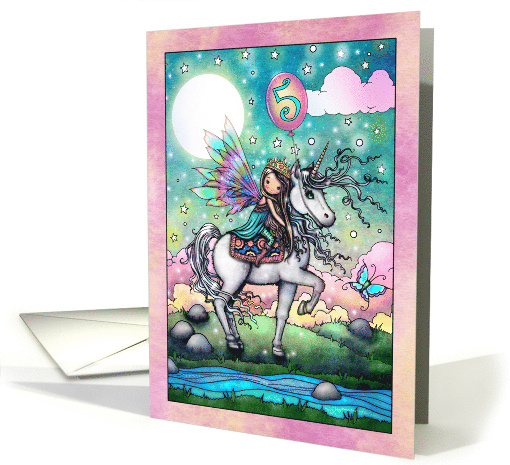 5th Birthday Fairy Princess and Unicorn Friend card (1738430)