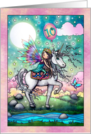 10th Birthday Fairy Princess and Unicorn Friend for Girls card