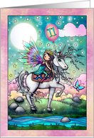 11th Birthday Fairy Princess and Unicorn Friend for Girls card