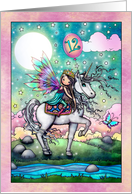 12th Birthday Fairy Princess and Unicorn Friend for Girls card