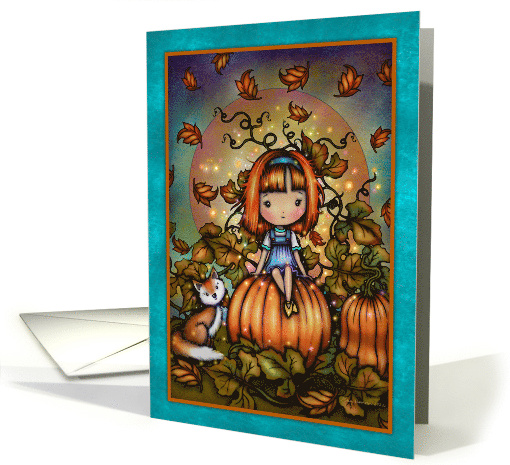 Fox in the Pumpkin Patch - Cute Fall Scene card (1739522)