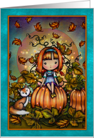 Fox in the Pumpkin Patch - Cute Fall Scene card