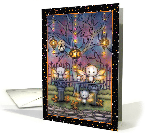Cute Kitty Fairies on an Autumn Night card (1740298)