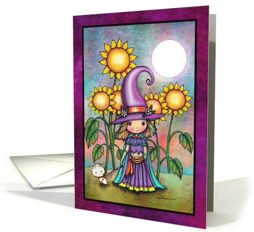 Little Sunflower Witch Halloween card (1740942)