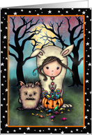 The Trick-or-Treaters Cute Halloween Art card