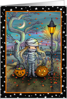 The Mummy Cute Little Girl in Mummy Costume card