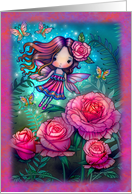 Tiny Rose Fairy Any Occasion Blank card