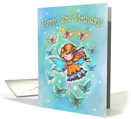 3rd Birthday Cute Fairy with Butterflies card (1928198)