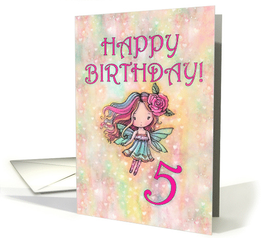 5 Year Old Girl Birthday Cute Fairy card (1928590)