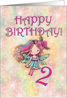 2nd Birthday Girls Fairy in Heart Background card